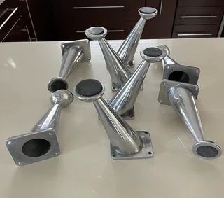 Great Condition! 8 X Chrome Furniture Legs for Cabinets/Couches/Wardrobes