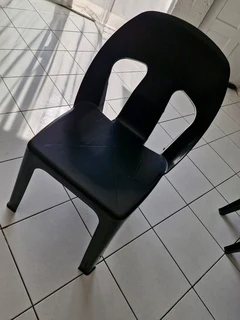 4 x Black Plastic Chairs