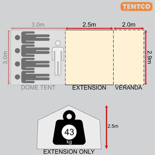 TENTCO Senior Safari Bow Tent &amp; Extension