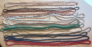 Colourful bead necklaces