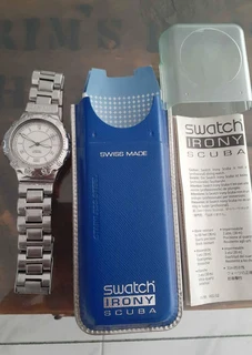 Swatch Irony Scuba watch Swiss made with silver band negotiable