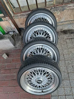 A set if 18inch BBS mags and tyres pcd 4/100 and 4/114