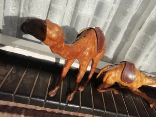 Vintage Leather Bound Handcrafted Middle Eastern Camel Set