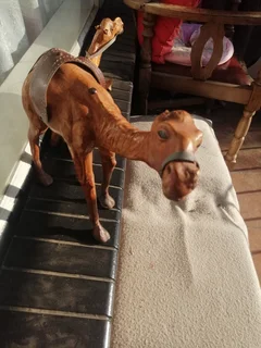Vintage Leather Bound Handcrafted Middle Eastern Camel Set