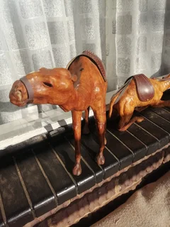 Vintage Leather Bound Handcrafted Middle Eastern Camel Set