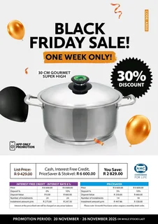 Amc Cookware Black Friday Specials 30% Off Https://wa.me/27687701664