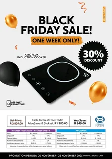 AMC COOKWARE BLACK FRIDAY SPECIALS 30% OFF https://wa.me/27687701664