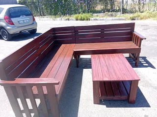 L shape benches