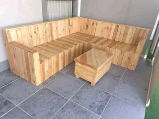 L shape benches