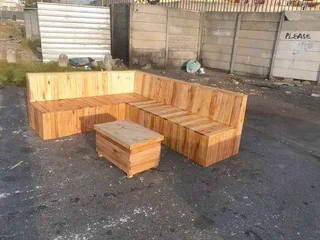 L shape benches