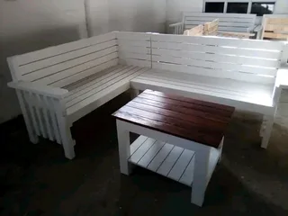 L shape benches