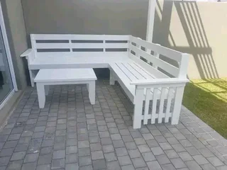 L shape benches