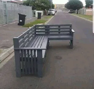L shape benches