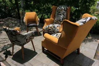 Beautiful reupholstered lounge set