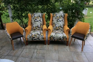Beautiful reupholstered lounge set