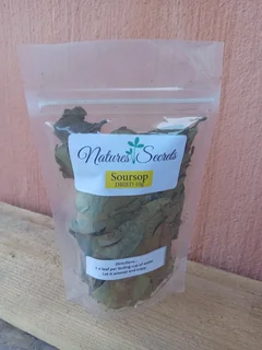 Sour sop leaves and Dried hibiscus, at R35 each.