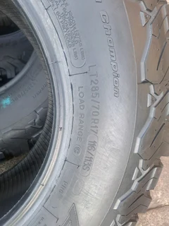 Brand new 285 /70 R17 b fgoodrich all terrian tires for sale.