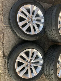 15 inch polo mags with 185 60 r15 continental tires. leave your whatsapp number if interested.