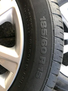 15 inch polo mags with 185 60 r15 continental tires. leave your whatsapp number if interested.