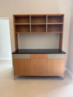 Oak & Granite Display Cabinet