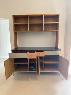 Oak &amp; Granite Display Cabinet