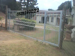 Galvanized Steel Driveway Gate With Padestrian Gate