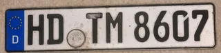 German number plate / license plate