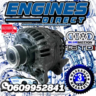 VW 1.6 TDi Mk 6-7 Golf Jetta and Polo 6R CAY Alternator Available at Engines Direct Strand