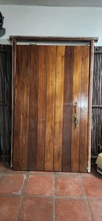 Wood swivel door with handle, lock and key and frame