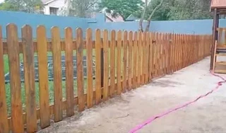 Picket fencing treated