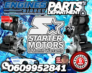 Starter Motors 6 Month Warranty Available at Engines Direct Parts Department