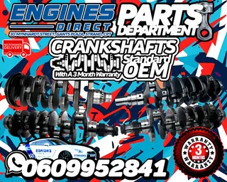 Standard Crank Shafts with a 3 Month Warranty Available at Engines Direct Parts Department