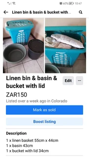 Linen basket &amp; buckets