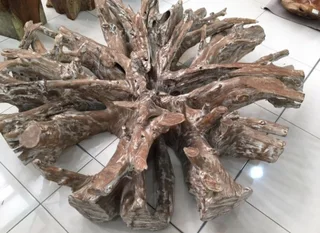 Whitewashed real Balineses teak coffee table