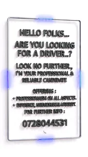 I&#39;m Your Professional Driver Ready Join To Join Your Team!!