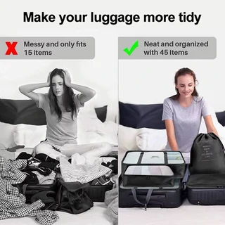 8 piece luggage storage bag