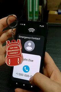 NFC Emergency Keychain - Tap to Save a life