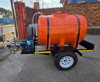 1000L Plastic pressure washer mobile tank trailer