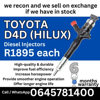 Toyota D4D (Hilux) diesel injectors for sale