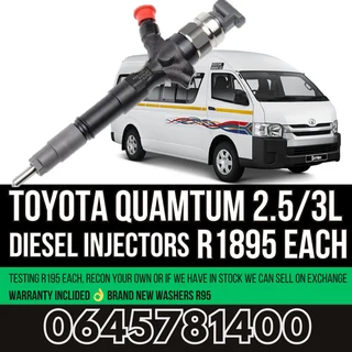 Toyota Quantum 2.5 / 3L Diesel Injectors for sale