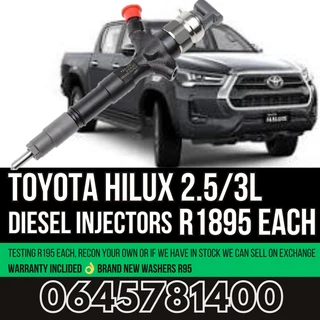 Toyota Hilux 2.5 / 3L Diesel Injectors for sale