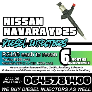 Nissan Navara YD25 diesel injectors for sale
