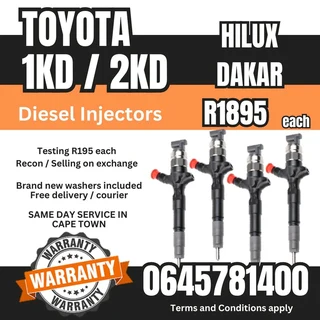 Toyota 1KD and 2KD Diesel Injectors for sale