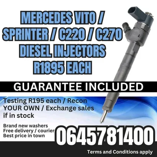 Mercedes Vito / Sprinter / C220 or C270 Diesel Injectors for sale
