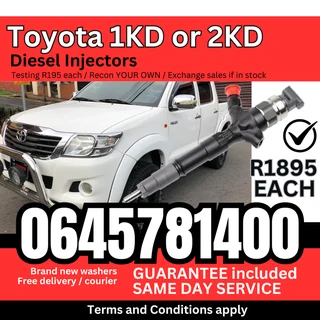 Toyota 1KD and 2KD diesel injectors for sale