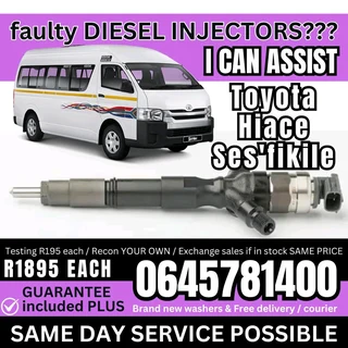 Toyota Hiace Ses&#39;fikile Diesel Injectors for sale