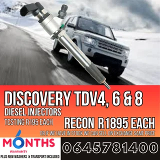Discovery TDV4, 6 & 8 diesel injectors for sale