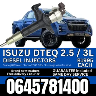 Isuzu Dtec 2.5 / 3L diesel injectors for sale