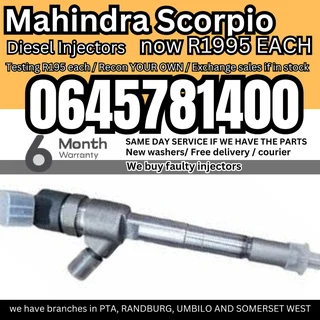Mahindra Scorpio diesel injectors for sale