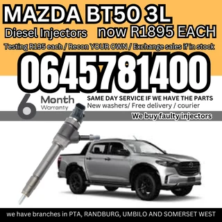 Mazda BT50 3L diesel injectors for sale